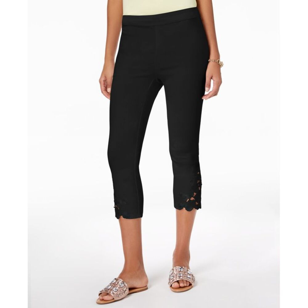 INC International Concepts Petite Lace Hem Capri Pants